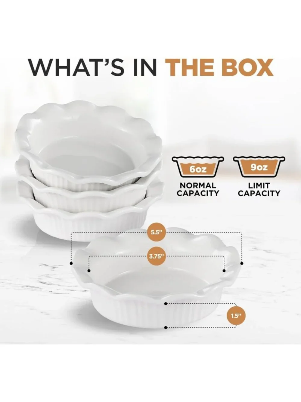 Set of 4 White Ceramic Mini Pie Pans - Perfect for Baking & Serving Desserts